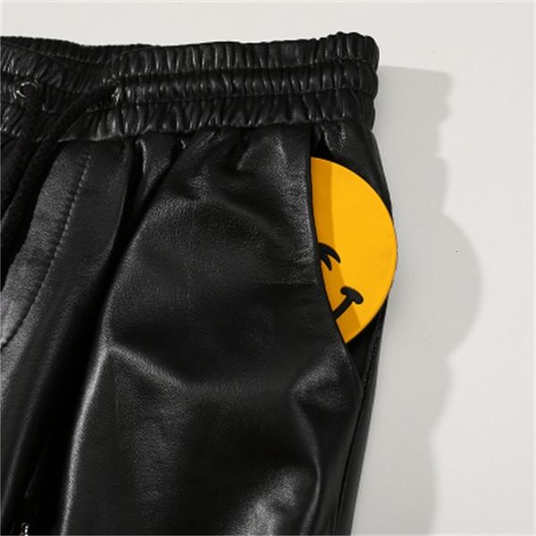 

2021 new female fashion genuine sheep leather pants c18 995e, Black;white