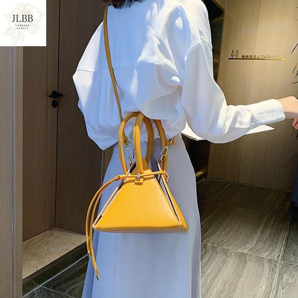 

fashion triangle shape women handbags designer shoulder bags luxury pu leather crossbody bag lady drawsting small purses totes