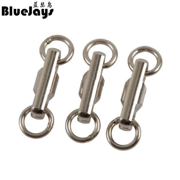 

fishing hooks bluejays 10pcs/lot stainless steel column type rotary ring bearing swivel swivels hook lure connector fish accessories