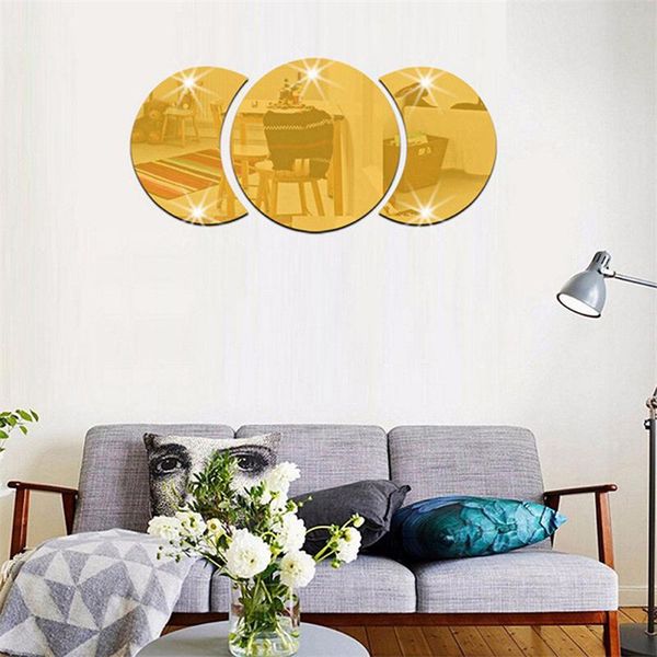 

wall stickers 3d modern creativemirror surface diy background mirror sticker home room decoration