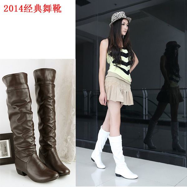 

414243 size long boots spring and autumn new martin boots long boots womens high black long white