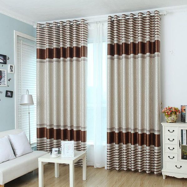 

curtain & drapes modern blackout pink curtains for living room bedroom embossed stripe brown window treatment