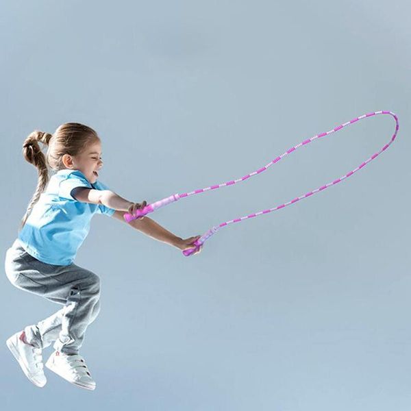 

jump ropes pvc family sports rope children's fancy bamboo non-slip handle hard bead yoga skipping
