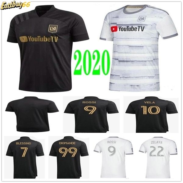 

2020 new new los angeles fc soccer jerseys vela gaber rossi ciman zimmerman blessing zelaya custom home away lafc kids football shirt, Black;yellow
