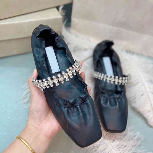 

dress shoes marca de luxo designer nova mulher sapatos planos praÃ§a toe vintag deslizamento em bailarina rasa ballet plana mocassins sapato, Black