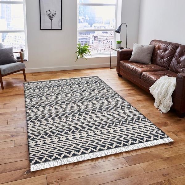 

else black gray white geometric turkish vintage retro 3d print anti slip kilim washable decorative area rug bohemian carpet