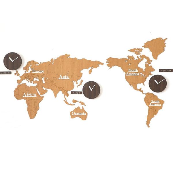 

wall clocks large self adhesive clock wooden mechanism living room creative modern nordic background decor fz560