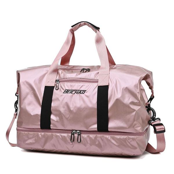 

outdoor bags gym bag pearlescent women fitness training handbag with shoes pocket waterproof yoga pack travel duffel balso sac de sporttas