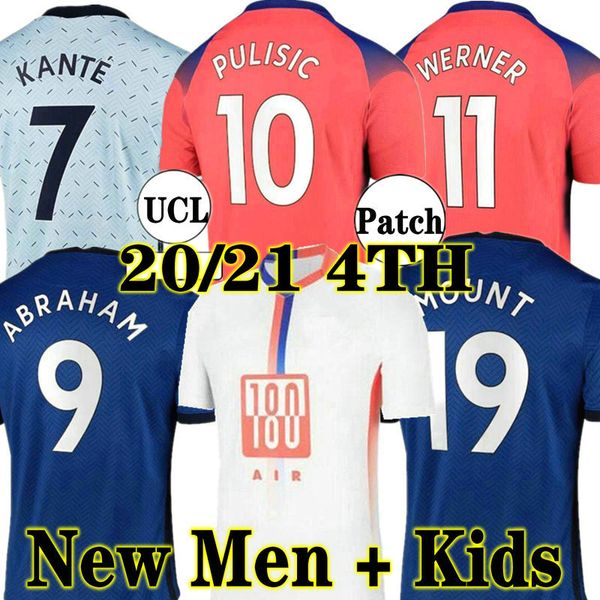 

abraham kante 20 21 soccer jerseys werner havertz chilwell ziyech zouma football shirt pulisic camiseta mount 2020 2021 men + kids kit, Black;yellow