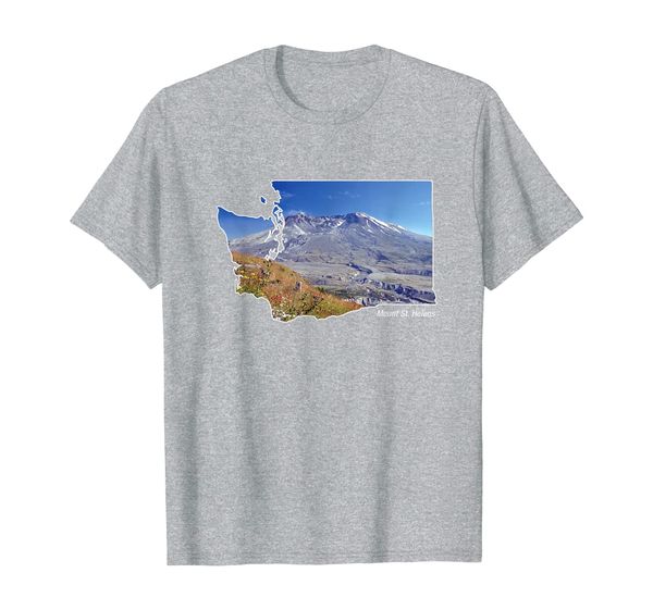 

mount st. helens map ~ washington volcano t-shirt, White;black