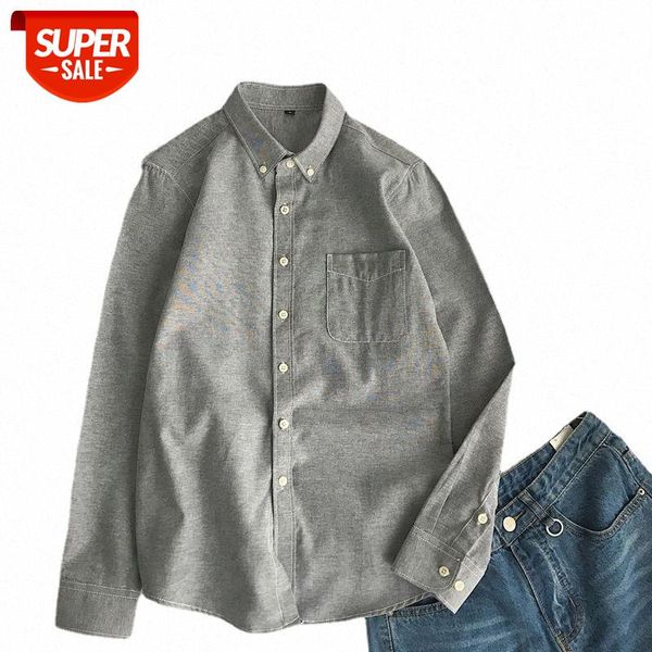 

oxford spun shirt men's casual long-sleeved spring and summer processing #u72z, White;black