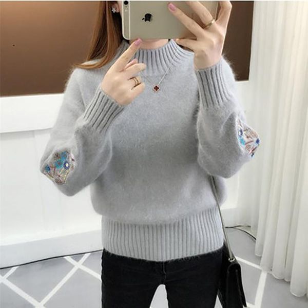 

women's sweaters women autumn winter style knitted sweater pullovers lady casual solid color turtleneck zz1027, White;black