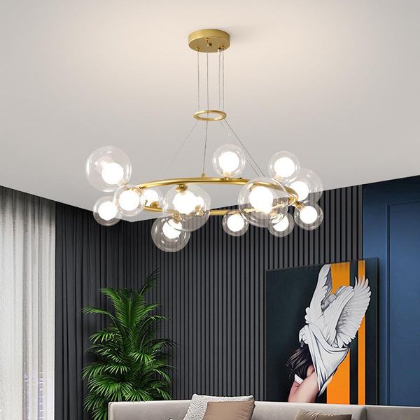 

chandeliers modern creative led glass bubble chandelier lighting for luxury living room dining luminaire white ball pendant lamps