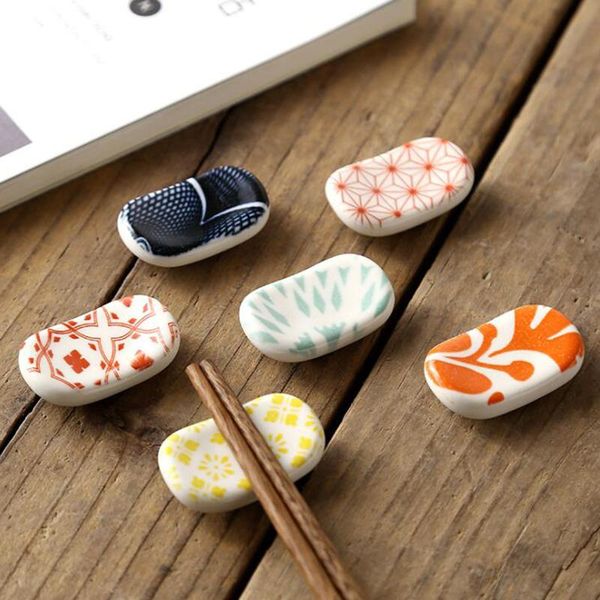 

chopsticks japanese cute ceramic holder spoon fork rest rack decorative tool