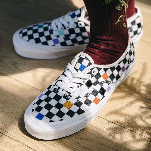 

new fashion authentic colorful checkerboard men women skateboard shoes street sneakers outdoor leisure training shoes