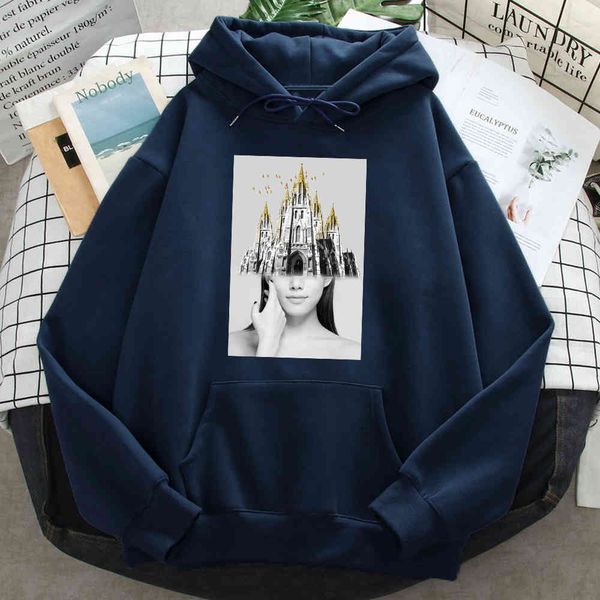 

men's and women's hoodi and polar lined printed sweatshirts, t-neck loose sve sweaters, hip-hop casual sweaters with castle beauty, Black