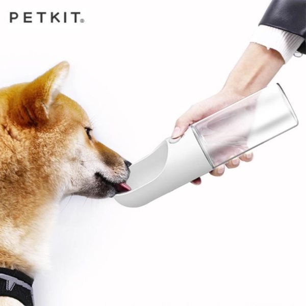 

smart home control petkit pet dog water bottle bowl 300/400ml portable drinking fountain outdoor travel cup for dogs cats kettle pets supp