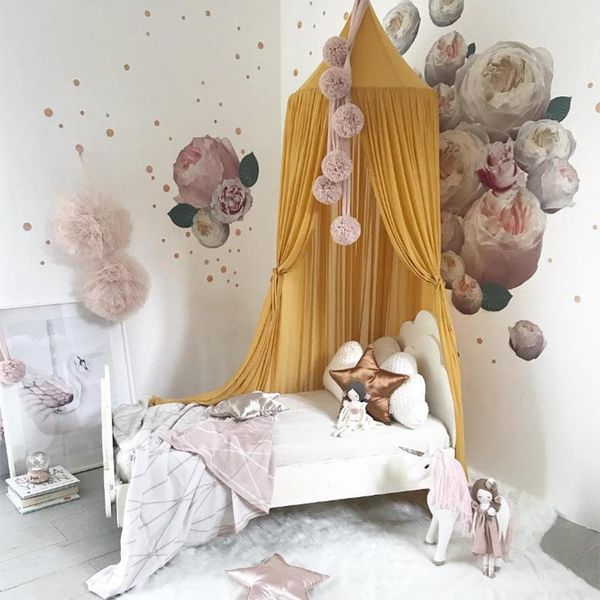 

crib netting ins nordic tent chiffon baby mosquito net dome hanging decoration bed curtain children room