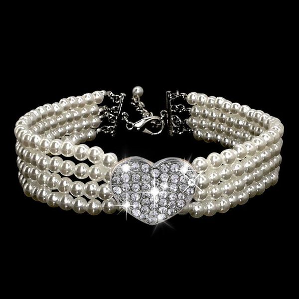 

dog collars & leashes cat collar party pearl pet necklace for puppy accessories d40