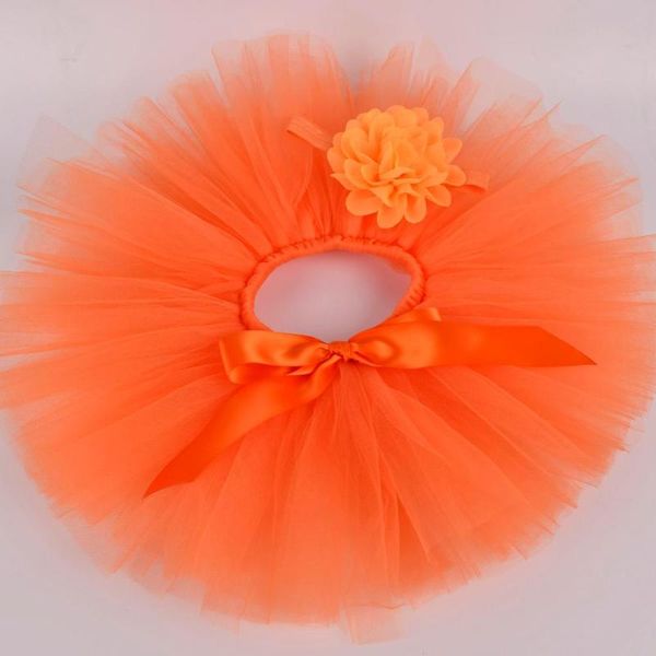 

skirts baby solid orange fluffy tutu skirt & flower headband sets birthday party tulle born baptism clothes po props, Blue