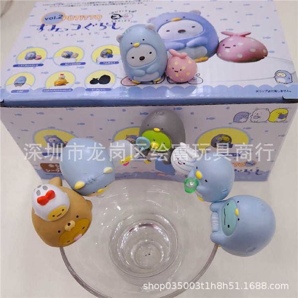

japan cute biological ornament cup edge sub corner hand doll machine box egg