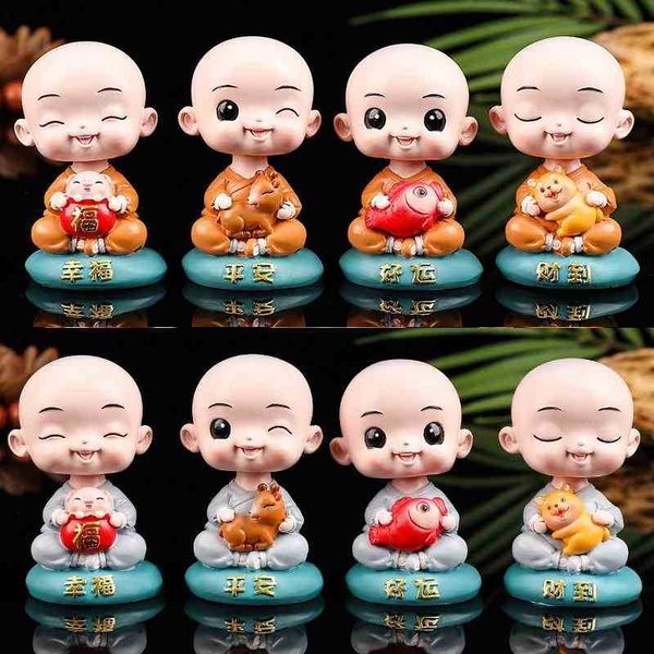 

childhood creative shaking head ornaments monk little sami with base resin crafts car decoration