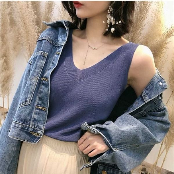 

summer t shirt women elastic oversized t-shirt woman clothes female sleeveless tank women's tube knit canale 210625, White