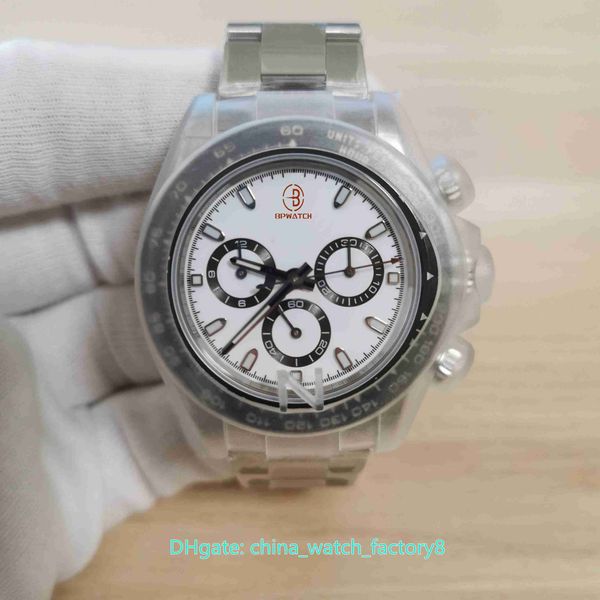 

tw maker watches 40mm x 13mm panda 116500 cosmograph 904 steel ceramic eta 7750 chronograph mechanical automatic mens men's watch wrist, Slivery;brown