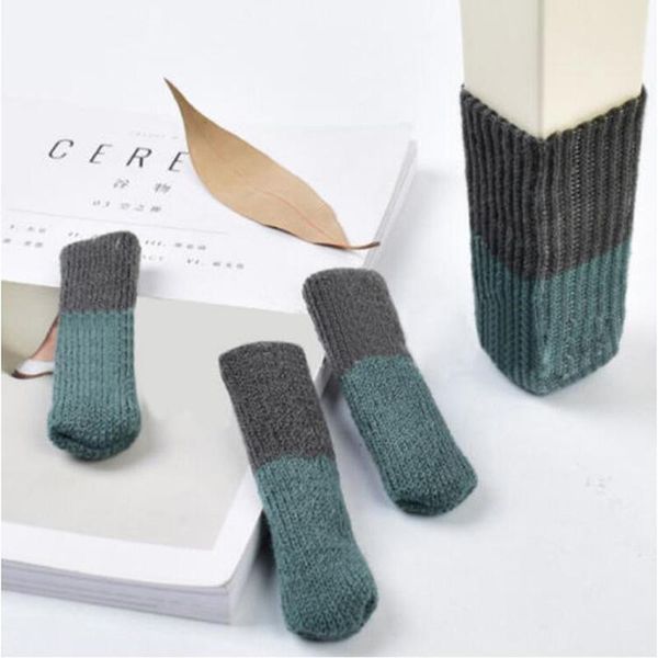

chair covers 4pcs knitted leg socks furniture table feet floor protectors legs foot non-slip sock