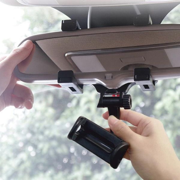 

car organizer abs rearview mirror mount adjustable black holder phone stand 1pcs