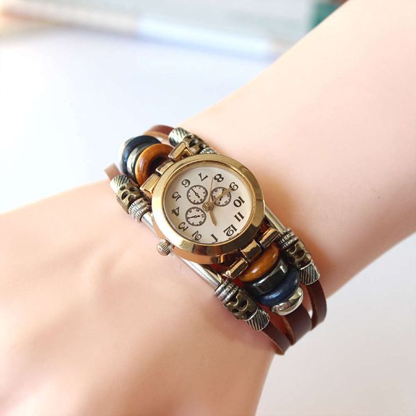 

personality leather watch gift lovers sale simple leather bracelet, Slivery;brown