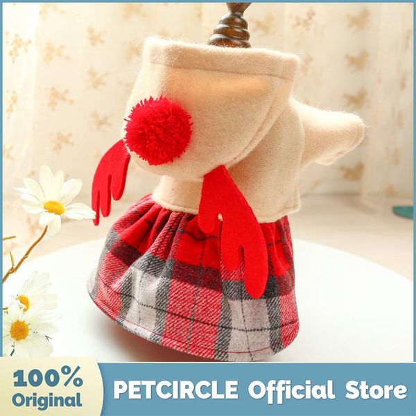 

dog apparel petcircle puppy clothes red check elk dress fit small pet cat all season cute makeover costume