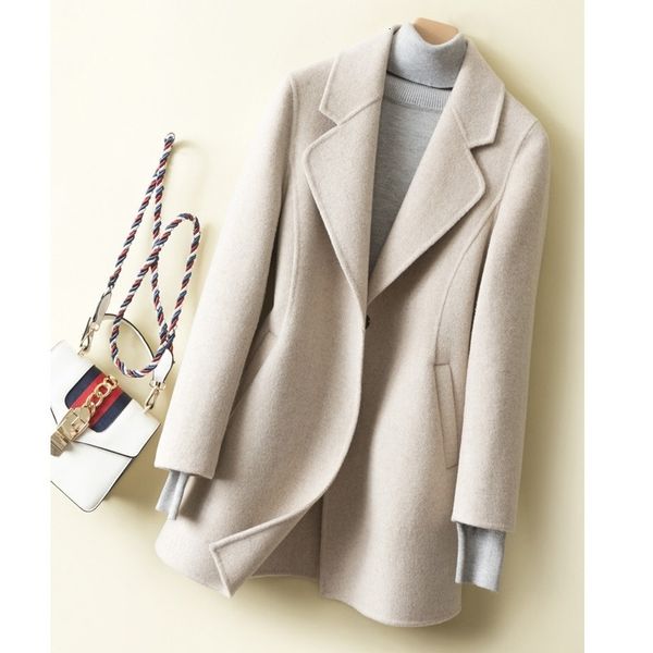 

autumn and winter new slim small woolen coat female short paragraph nizi shirt hepburn wind tide 201102, Black