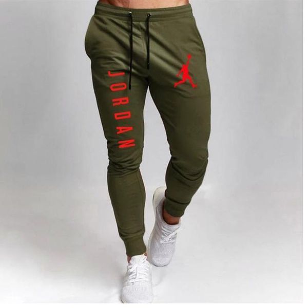 

men's pants brand jogging men sport sweatpants running fitness joggers trackpants slim fit bodybuilding trouser, Black