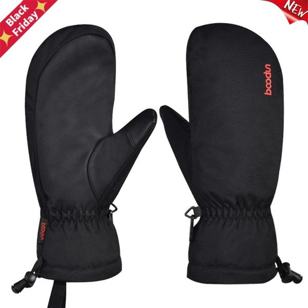 

ski gloves women men mittens winter warm windproof touch screen leather skiing 2 fingers for sports fishing