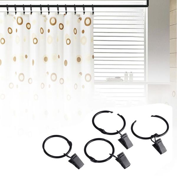 

40pcs metal curtain rod openable curtain rings clips heavy duty vintage decorative drapery eyelet rods hangers rings