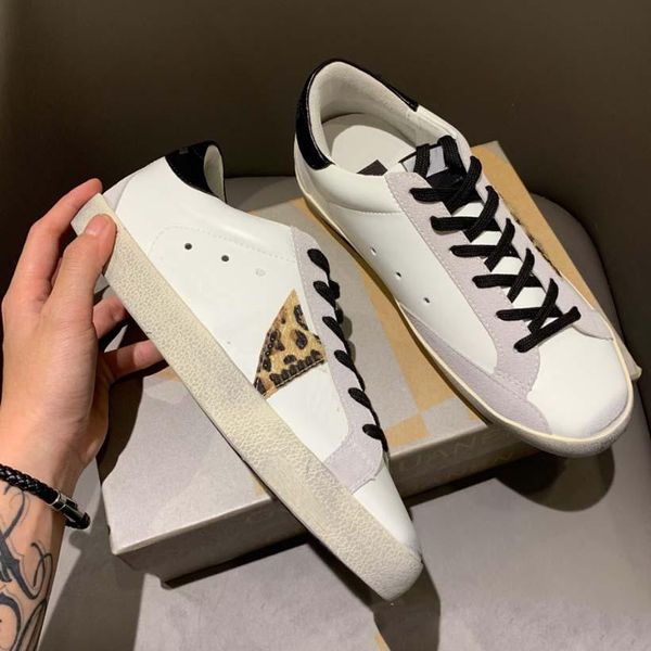

designer shoes men women sneakers autumn and winter leather platform casual shoe chaelsea classic do -old dirty traine golden luxury goos ho, Black