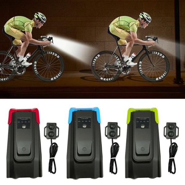 

bike lights led bicycle headlight head light front lamp cycling + horn usb rechargeable
