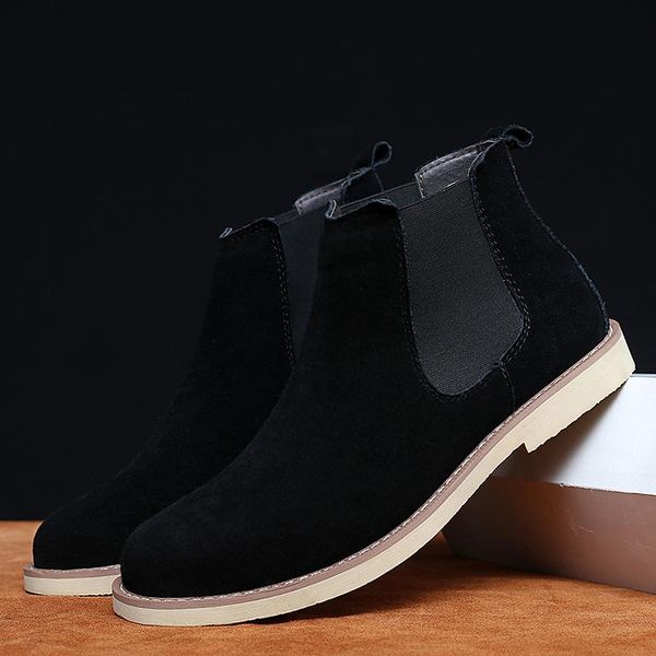 

boots causal shoes zapatillas fashion for highon sapato de slip cuero altas sneakers leather high mens informales men sale, Black