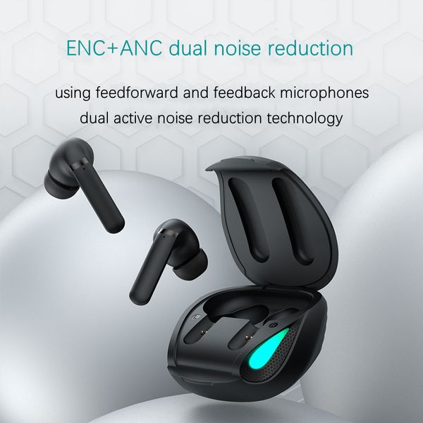 NUOVO auricolare Bluetooth Q1 touch wireless tws a bassa latenza giochi musica sport ANC + ENC cuffie con cancellazione del rumore