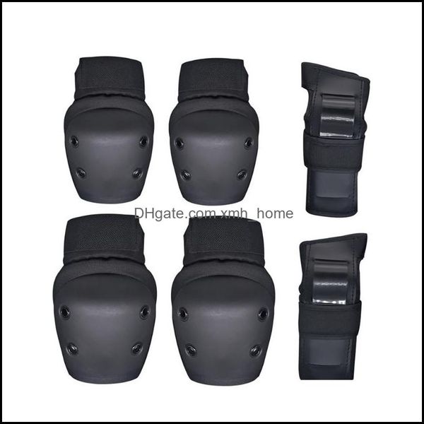 

elbow safety athletic as outdoorselbow & knee pads sports protective gear gauntlets child outdoor skating aessories set drop delivery, Black;gray