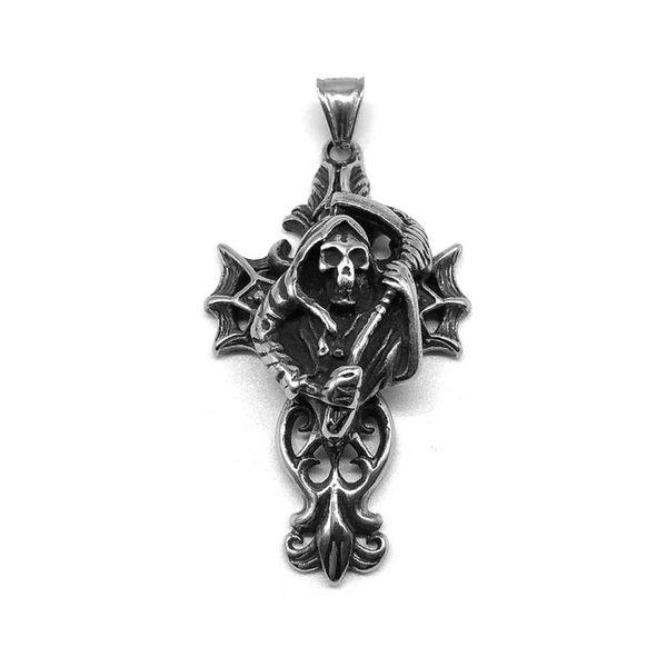 

pendant necklaces retro humanoid skull necklace punk trendy men and women personality gift fashion titanium steel jewelry, Silver