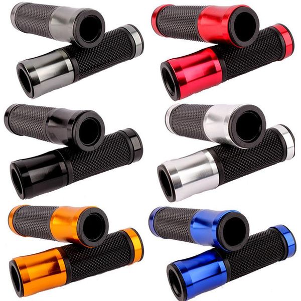 

handlebars universal 7/8" 22mm cnc motorcycle handlebar grip handle bar motorbike aluminum + none-slip gel rubber grips 6 colors