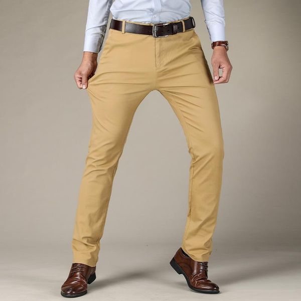 

men's pants man trousers formal business male straight autumn clothing slim grey casual men, Black