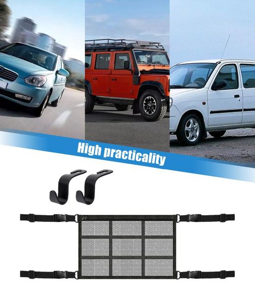

car organizer universal 2 layer trunk storage bag mesh nets rubber elastic luggage net holder pocket vehicle supplies