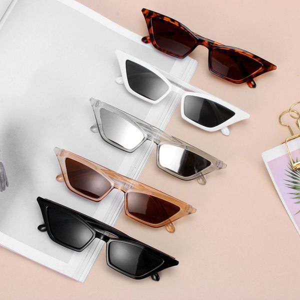 

sunglasses fashion women vintage cat eye small frame uv400 sun shades glasses street eyewear luxury trending, White;black