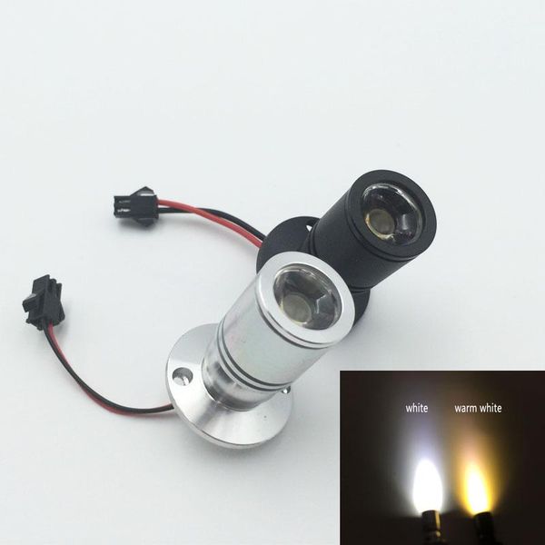 

bulbs 10x super mini size small led spotlight 1w 3w 110v 220v lamp showcase jewelry display counter cabinet silver or black aluminum