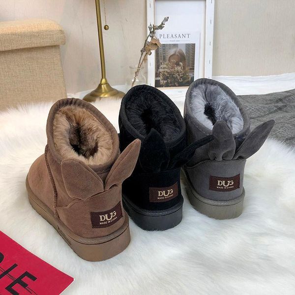 

boots whnb 2021 women winter snow velvet padded shoesboots outdoor fur keep warm shoes female solid casual, Black