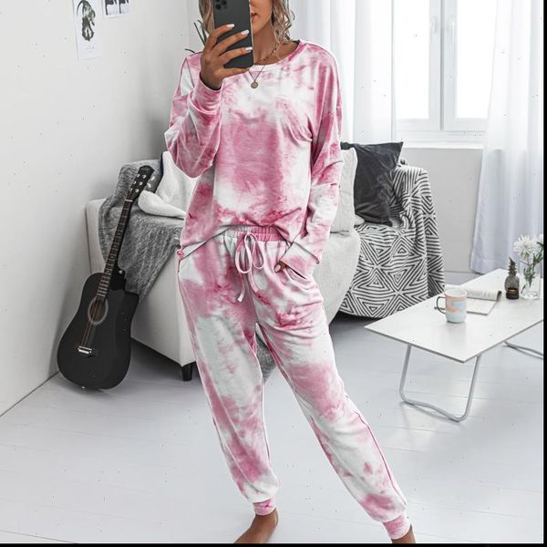 

fashion printing autumn winter sets clothes ladies casual home wear long sleeved shirt womens suits two piece set and pants, Gray