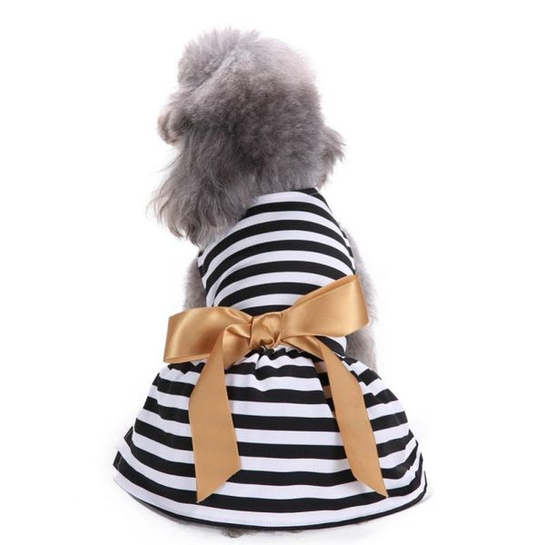 

dog apparel spring summer dress pet clothes girl striped bow tutu cat puppy shirt dresses